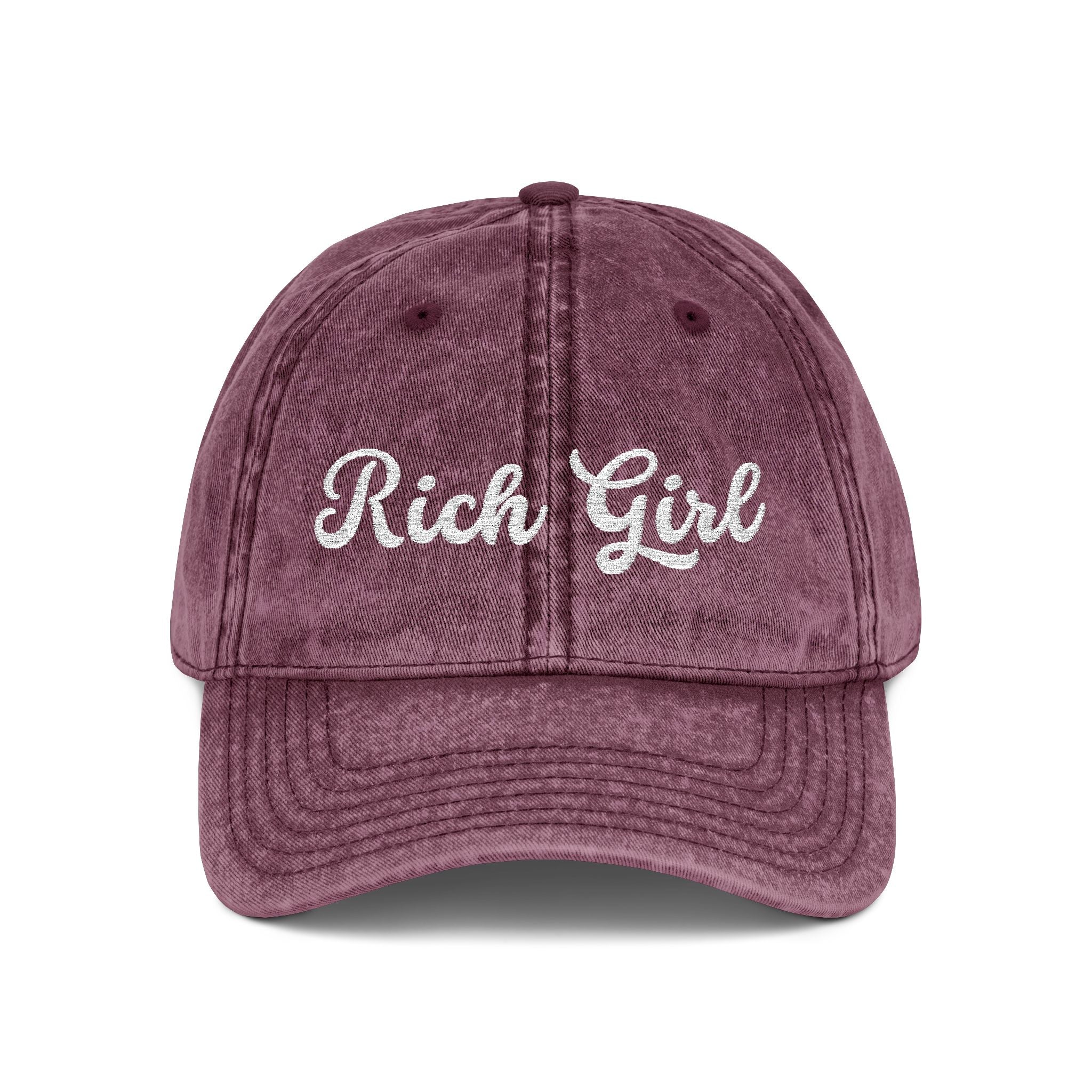 Rich Girl Vintage Cap, Embroidery Adjustable Cap
