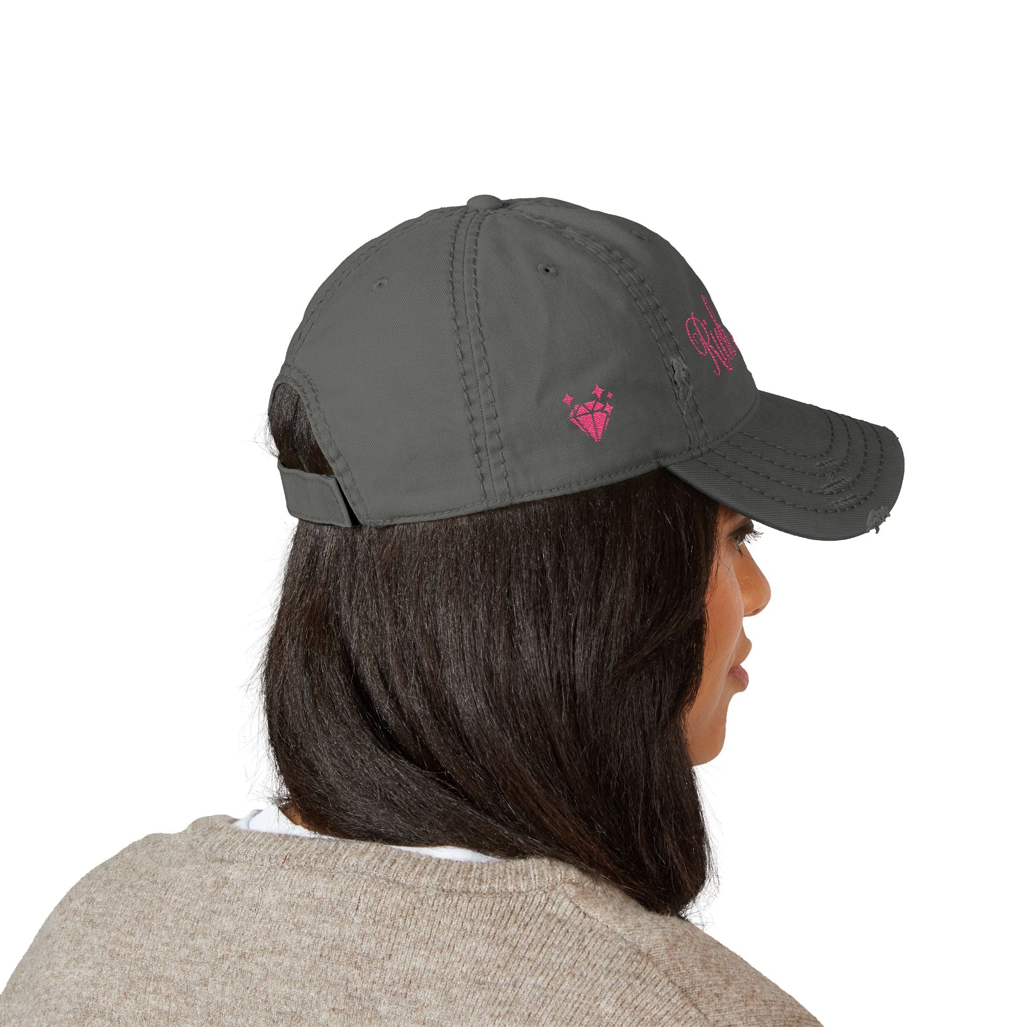 Rich Mom Distressed Embroidery Cap