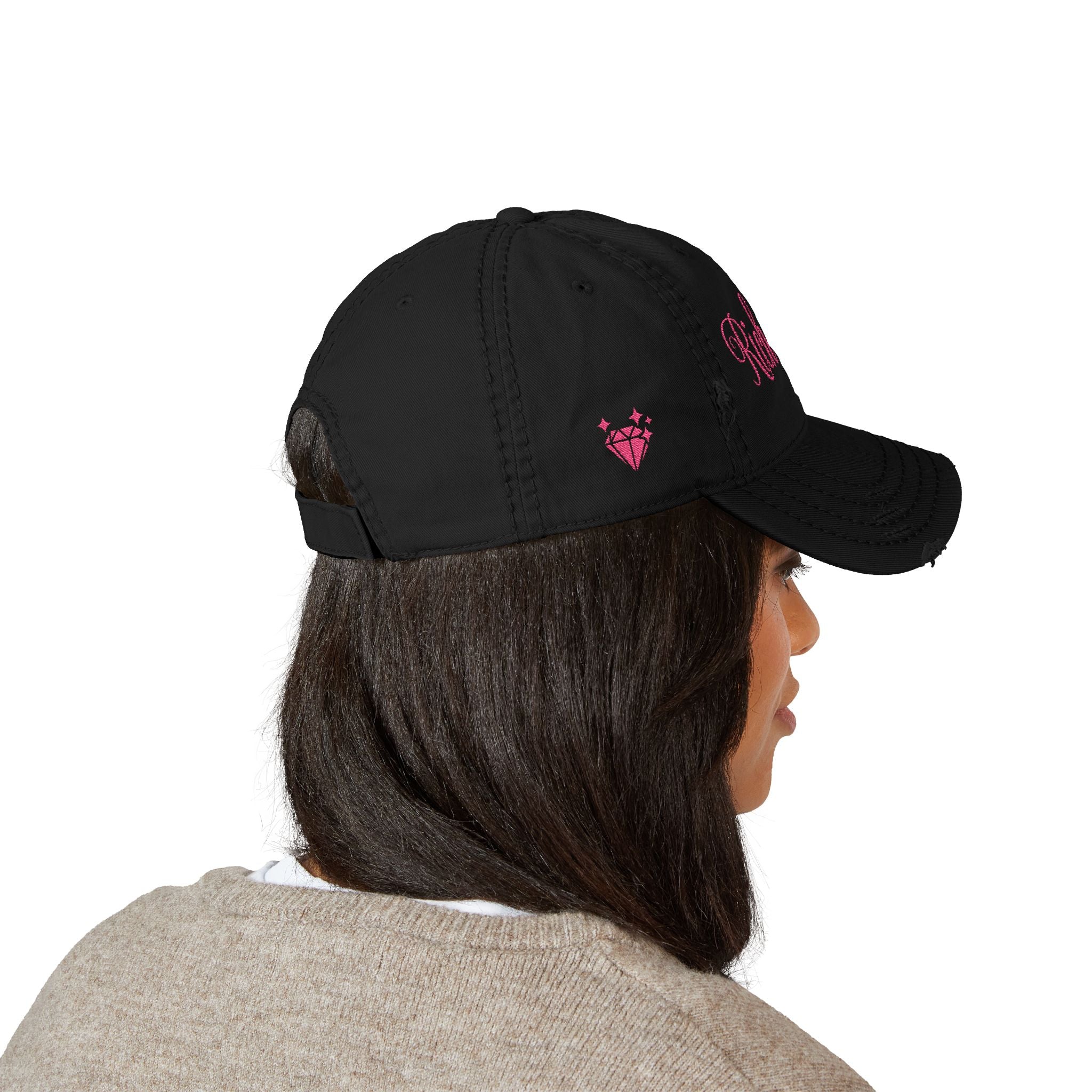 Rich Girl Distressed Embroidery Cap