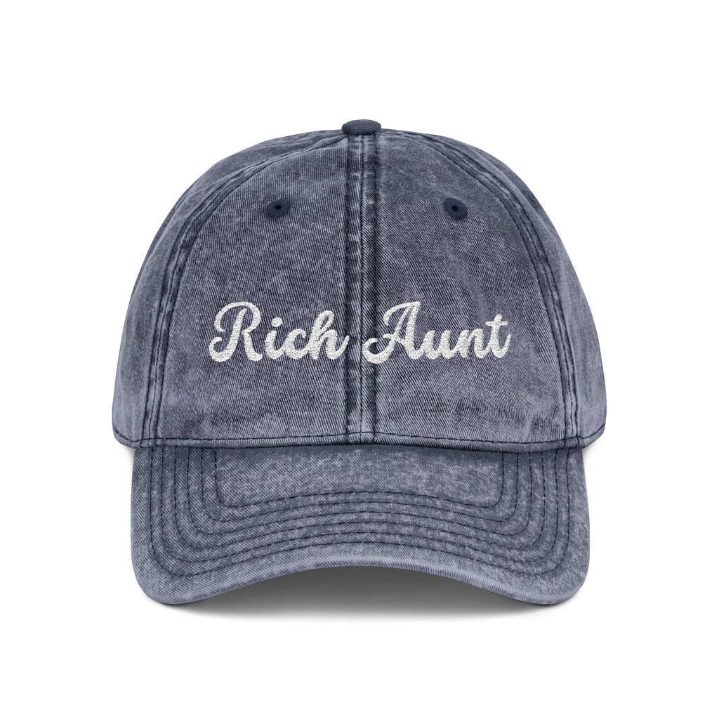 Rich Aunt Vintage Cap, Embroidery Adjustable Cap