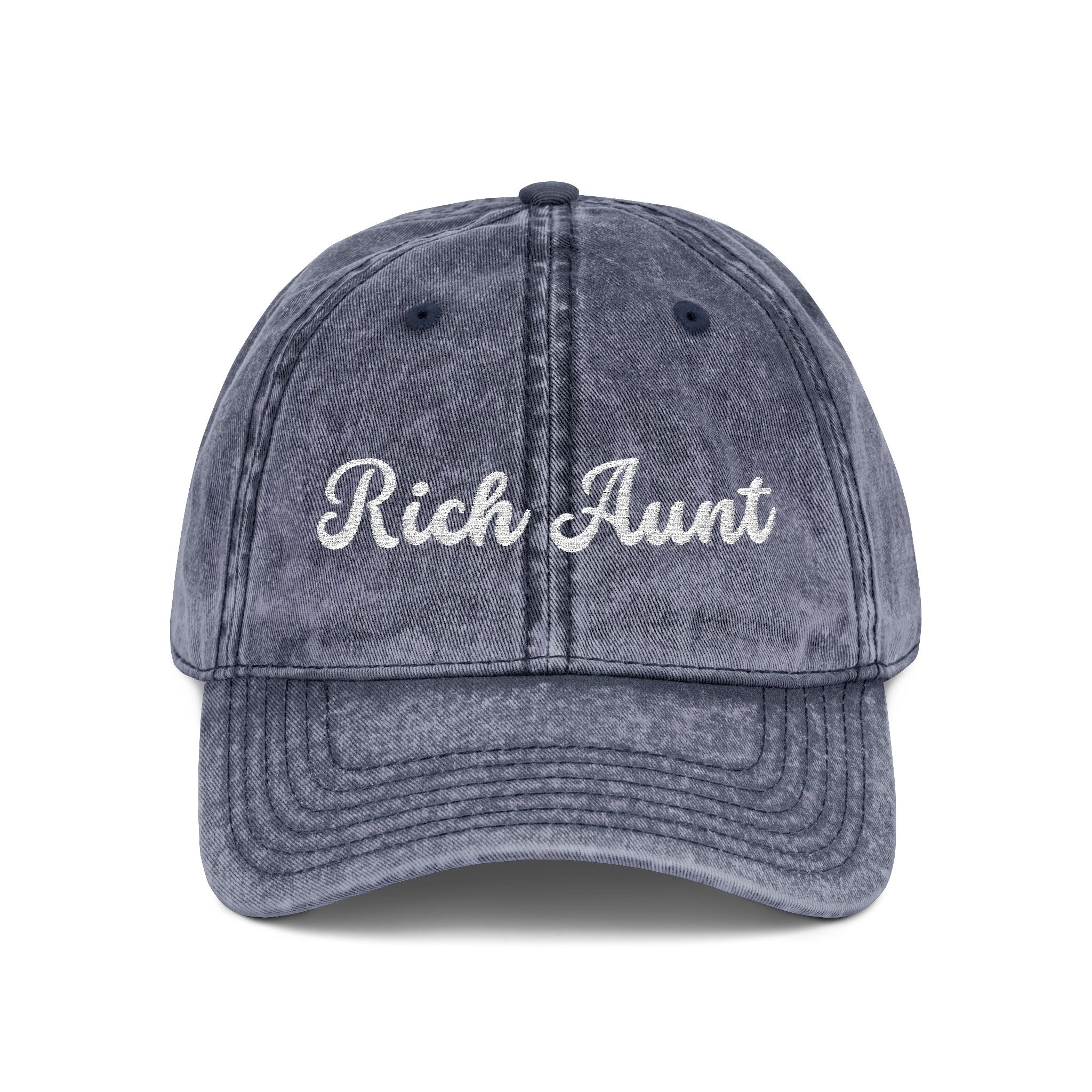Rich Aunt Vintage Cap, Embroidery Adjustable Cap