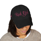 Rich Girl Distressed Embroidery Cap