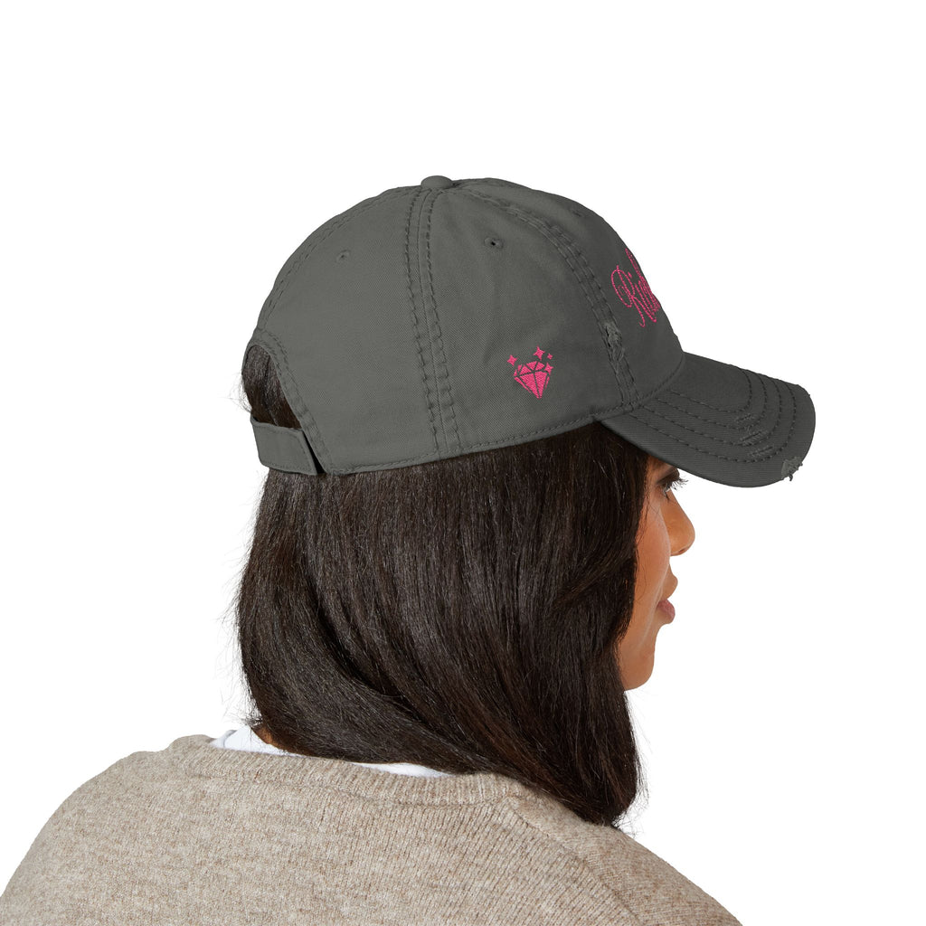 Rich Girl Distressed Embroidery Cap
