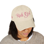 Rich Girl Distressed Embroidery Cap