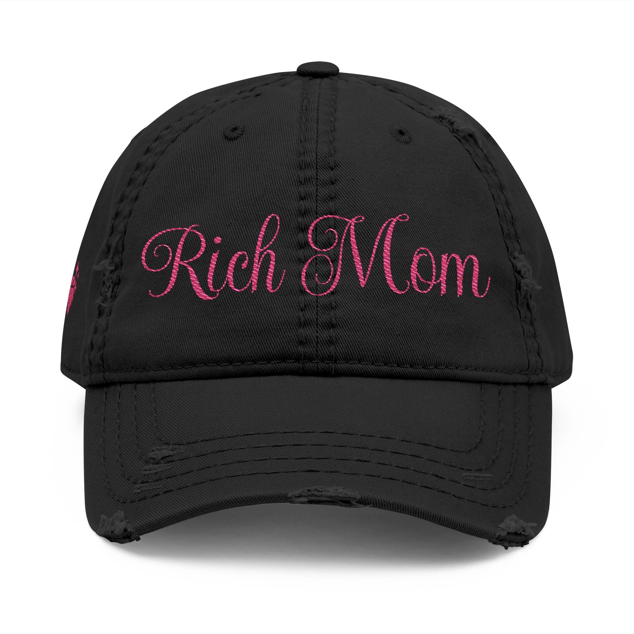 Rich Mom Distressed Embroidery Cap