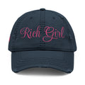 Rich Girl Distressed Embroidery Cap