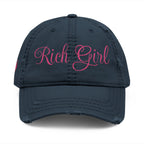 Rich Girl Distressed Embroidery Cap