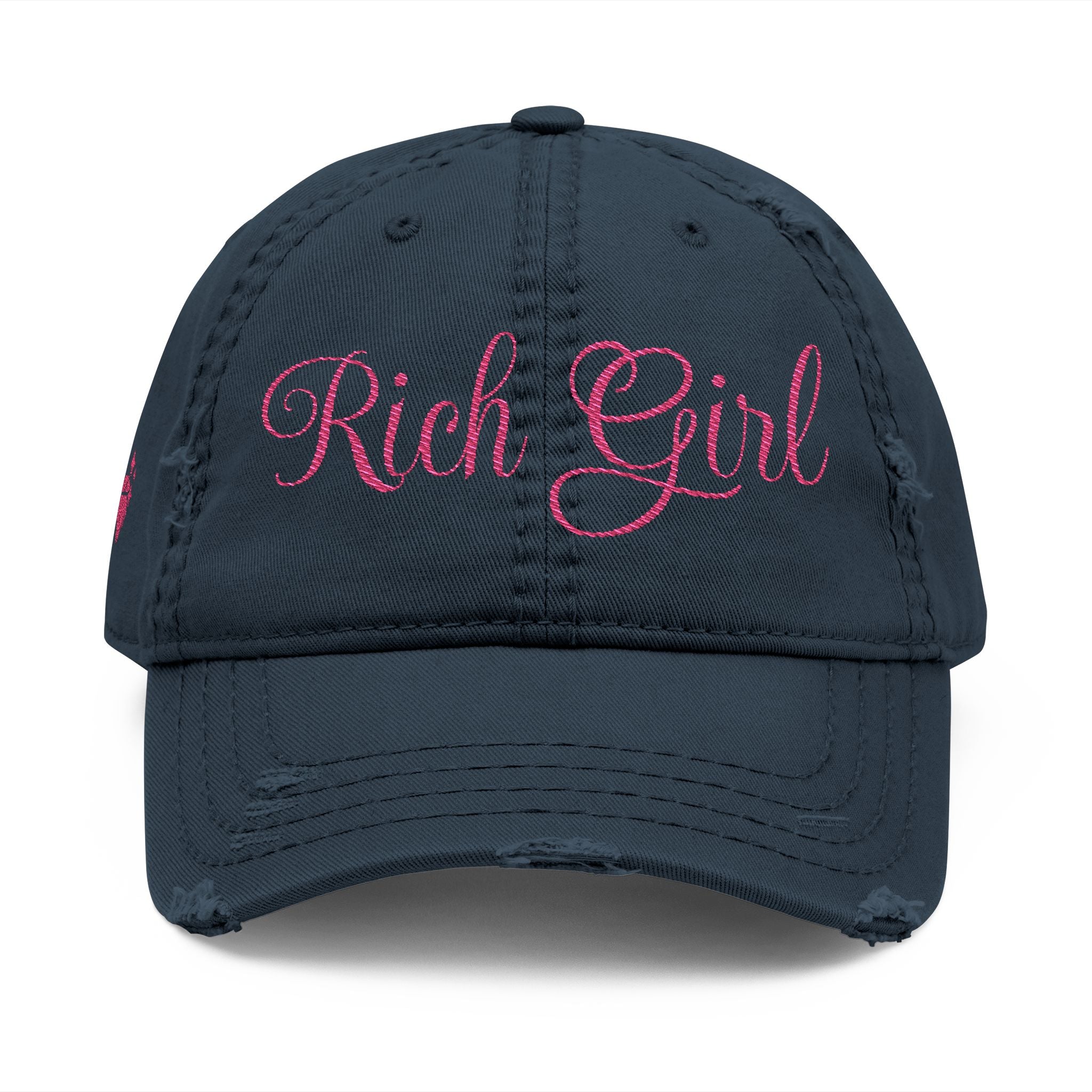 Rich Girl Distressed Embroidery Cap
