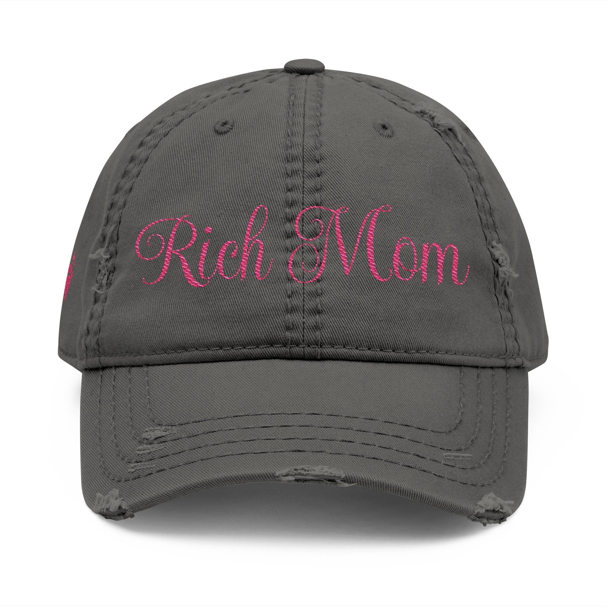 Rich Mom Distressed Embroidery Cap