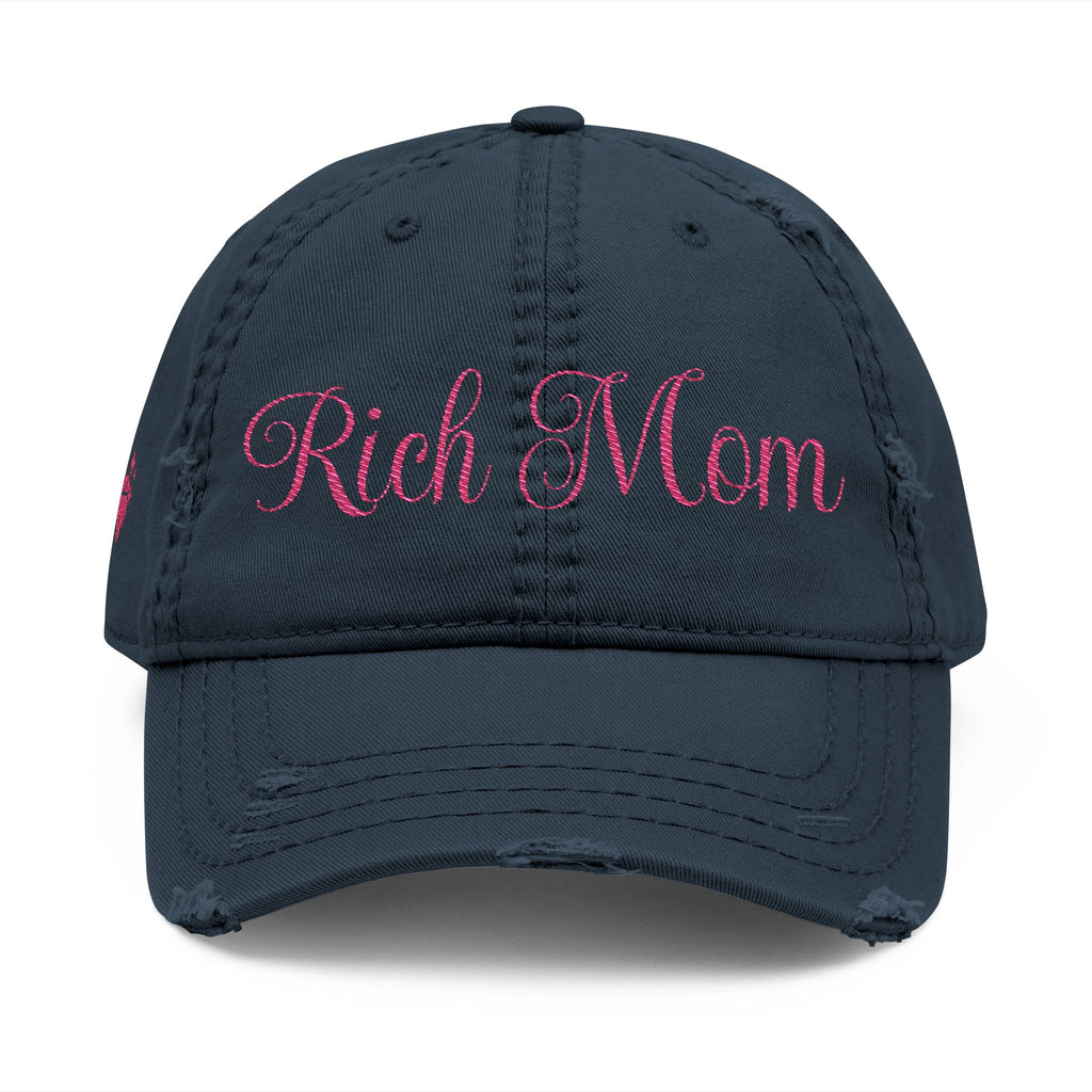 Rich Mom Distressed Embroidery Cap