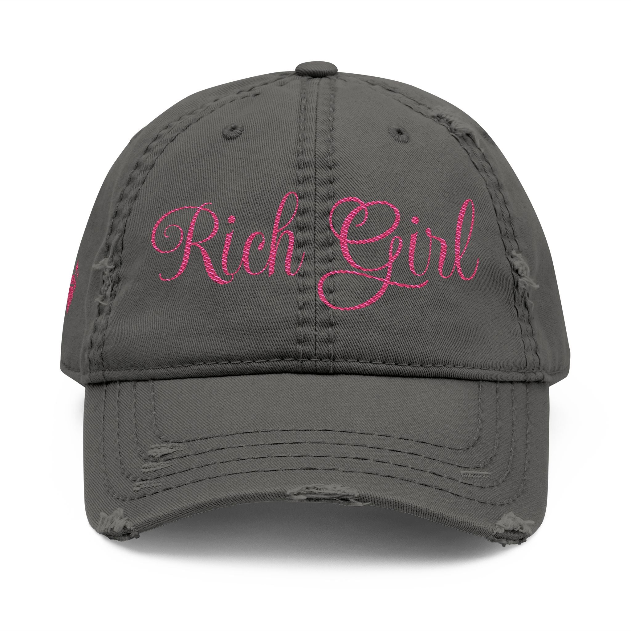 Rich Girl Distressed Embroidery Cap
