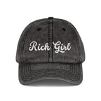 Rich Girl Vintage Cap, Embroidery Adjustable Cap