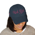 Rich Girl Distressed Embroidery Cap