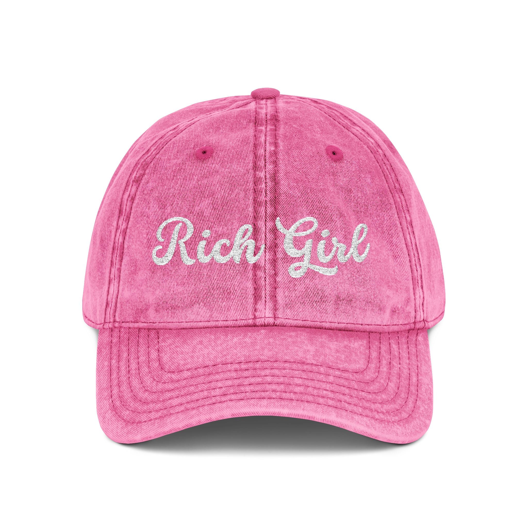 Rich Girl Vintage Cap, Embroidery Adjustable Cap