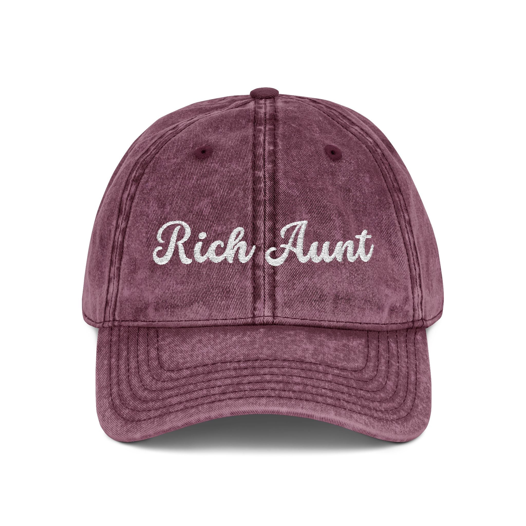 Rich Aunt Vintage Cap, Embroidery Adjustable Cap