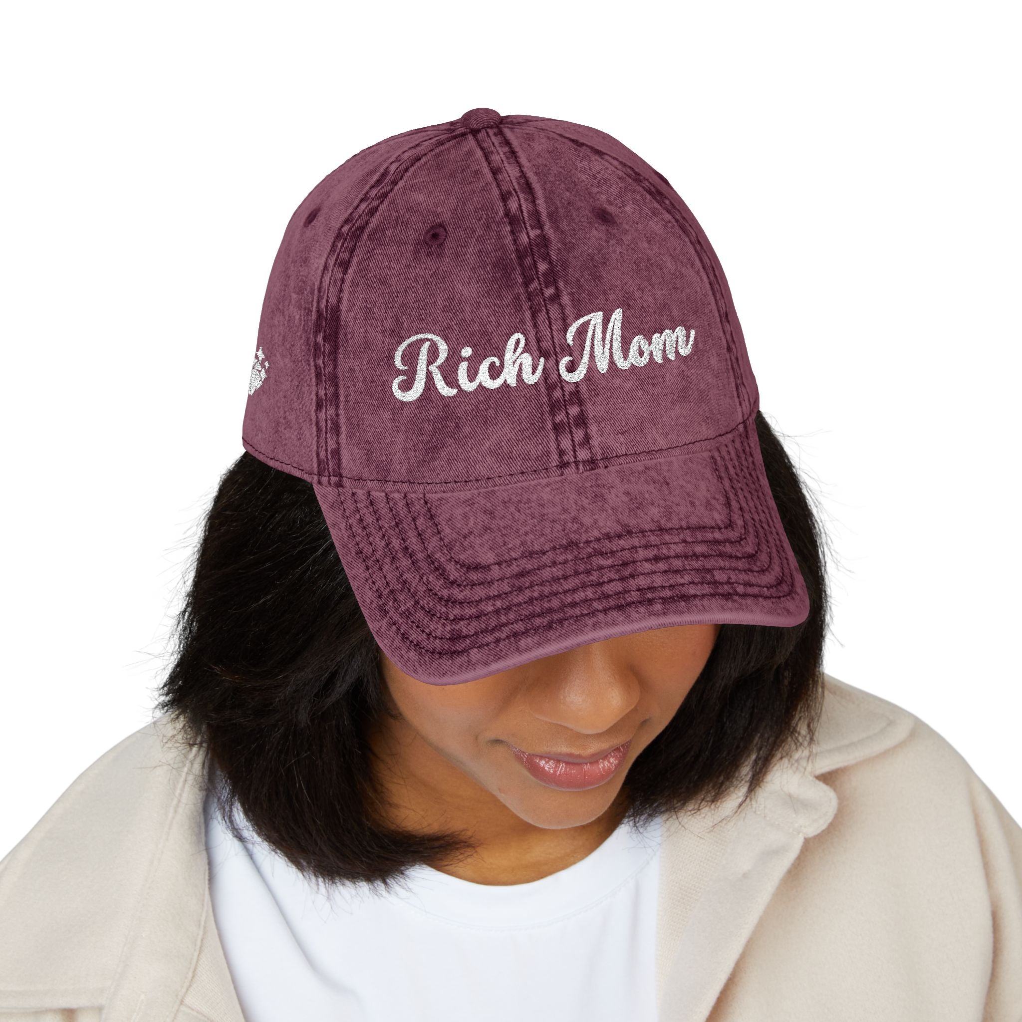 Rich Mom Vintage Cap, Embroidery Ajustable Cap