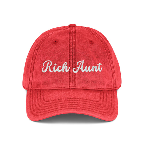 Rich Aunt Vintage Cap, Embroidery Adjustable Cap