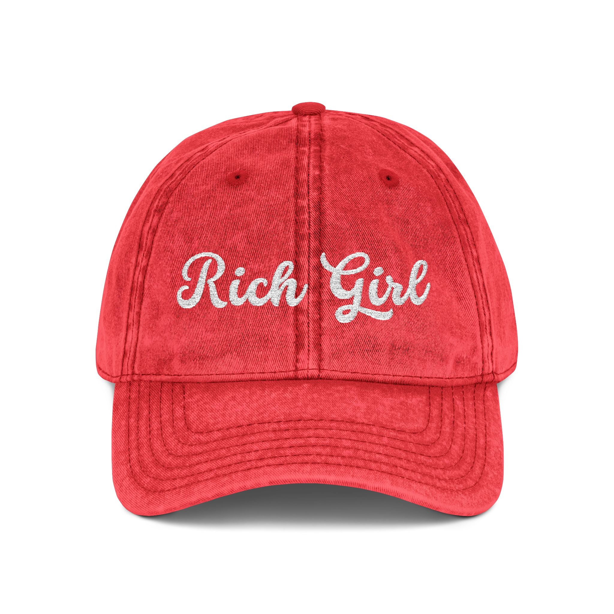 Rich Girl Vintage Cap, Embroidery Adjustable Cap