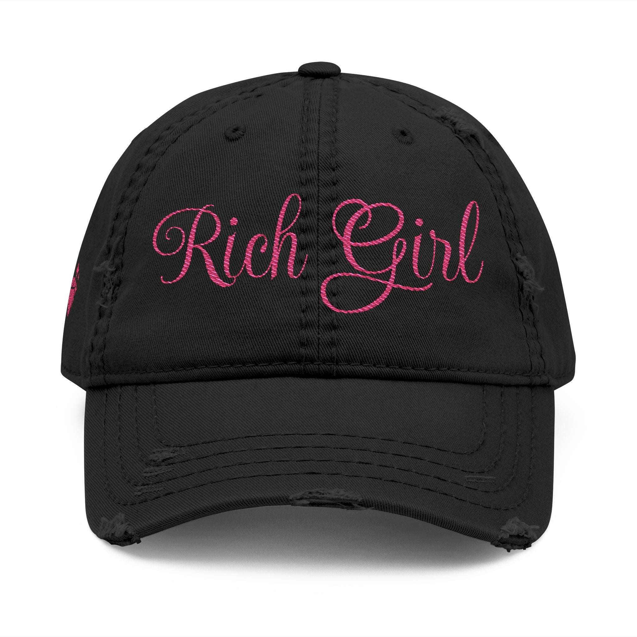 Rich Girl Distressed Embroidery Cap