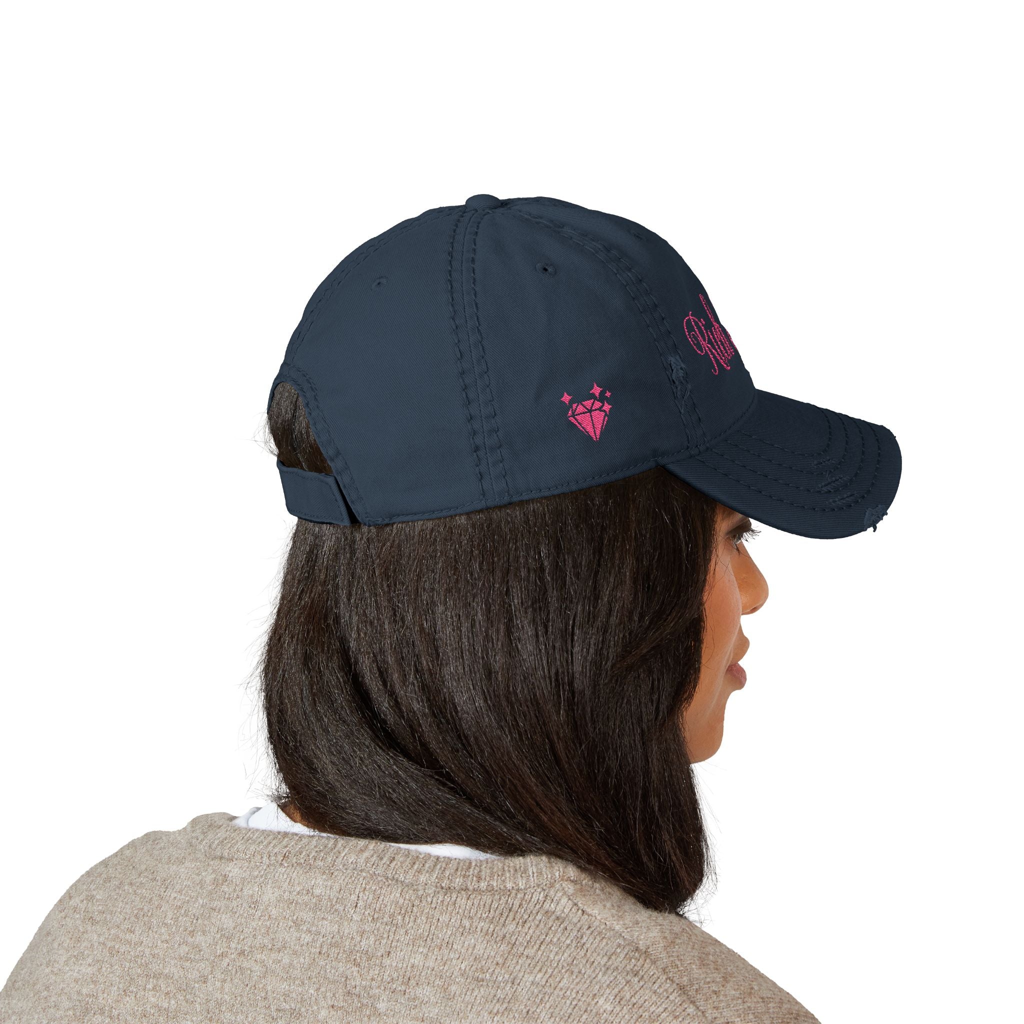 Rich Mom Distressed Embroidery Cap